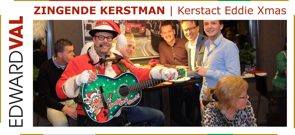 16 Zingende kerstman kerstact Eddie Xmas kerstmarkt kerstborrel kerstdiner muzikale kerstact inhuren utrecht overijssel