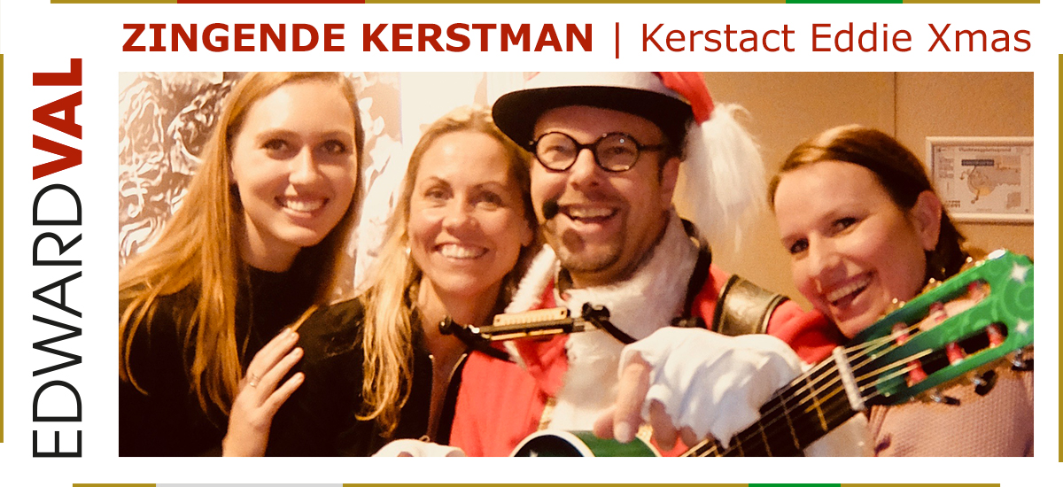 17 Zingende kerstman kerstact Eddie Xmas kerstmarkt kerstborrel kerstdiner muzikale kerstact inhuren gelderland brabant