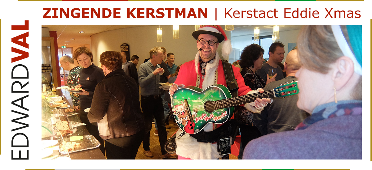 20 Zingende kerstman kerstact Eddie Xmas kerstmarkt kerstborrel kerstdiner mobiele kerstzanger rondlopende act brabant